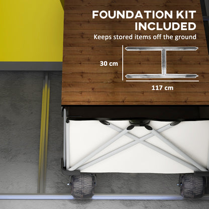 4.4ft x 3.3ft Grey Shed with Aluminium Frame, Plastic Walls, and Foundation
