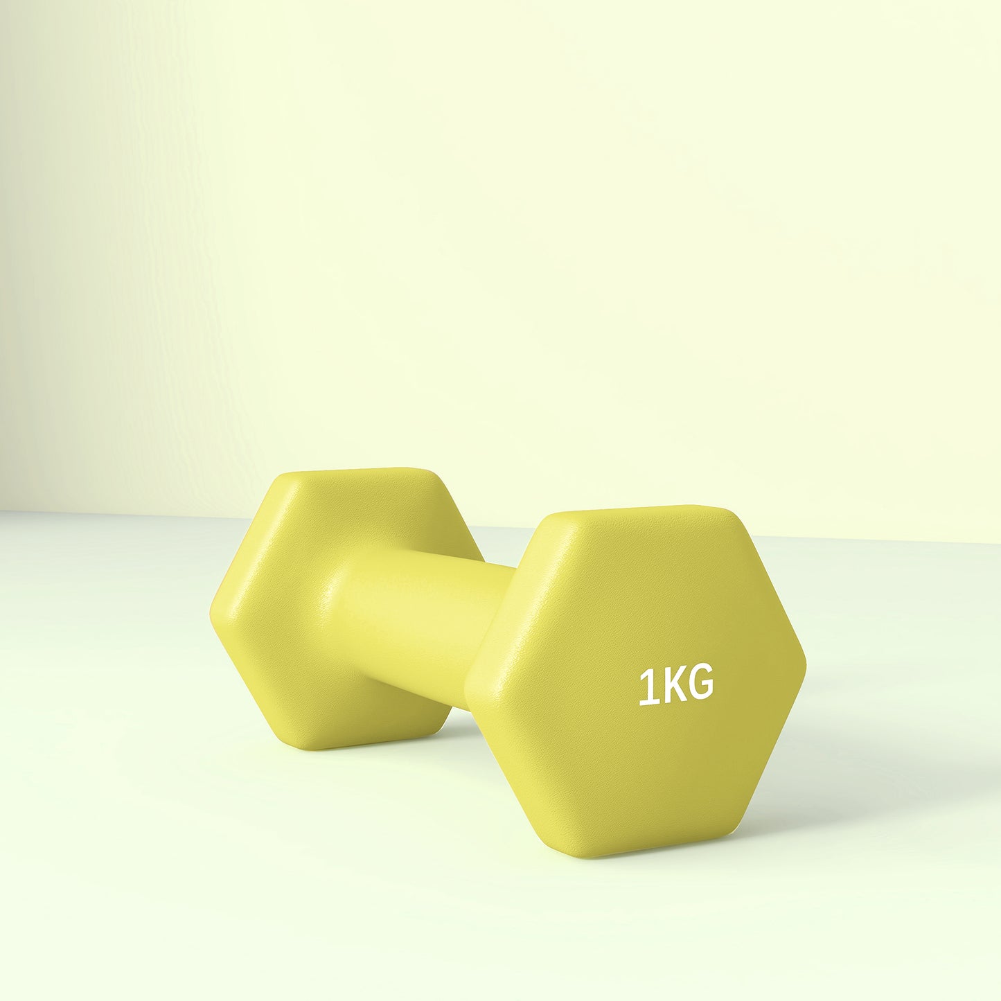 SPORTNOW 2 x 1kg Hexagonal Dumbbells Weights Set with Non-Slip Grip for Home Gym Workout, Yellow