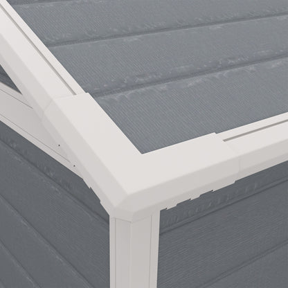 6'x4.5' Grey Garden Storage Shed, Lockable Shed with Double Doors, Window, Vent, and Plastic Roof