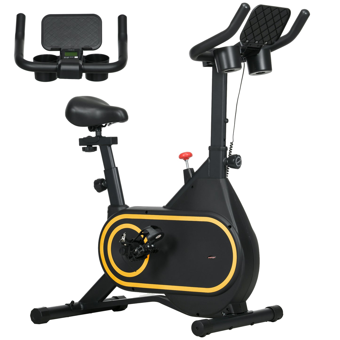 SPORTNOW Magnetic Indoor Cycling Bike, Exercise Bike with Silent Flywheel, LCD Display, Tablet Holder, Comfortable Seat