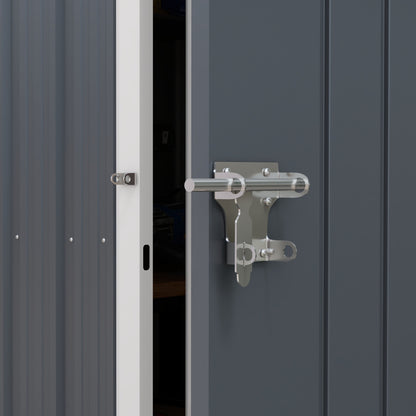 7 x 6ft Dark Grey Galvanized Garden Shed with Latch