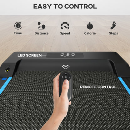 SPORTNOW 2.5HP Walking Pad, 1-6km/h Folding Treadmill with Remote Control and LED Display for Home Gym Office, Blue