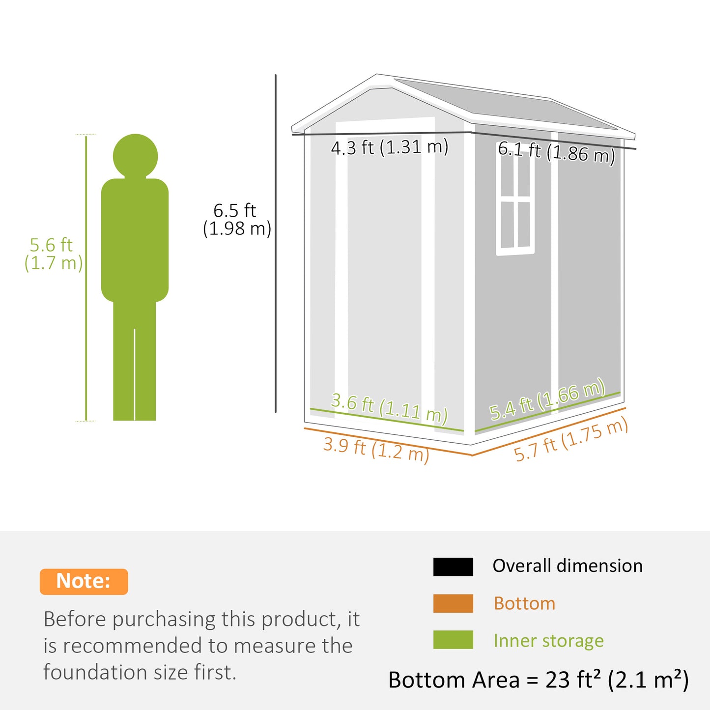 4 x 6ft Grey Plastic Garden Shed, with Floor, Window, Lockable Door, Vents, and Zero Maintenance for Patio Storage