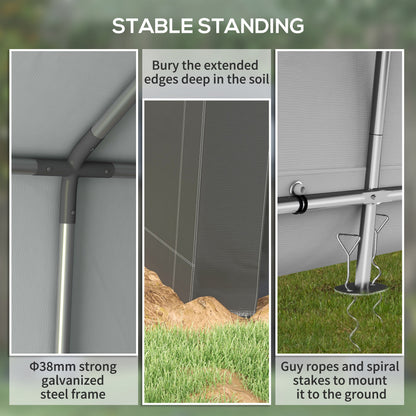 3.6 x 2.1m Dark Grey Portable Outdoor Shed with Window