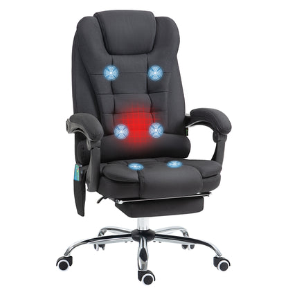 Vinsetto Six-Point Massage and Heated Office Chair - Black