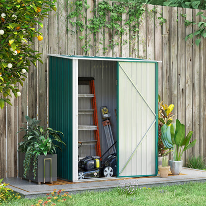 5.3 x 3.1ft Corrugated Steel Garden Shed - Green