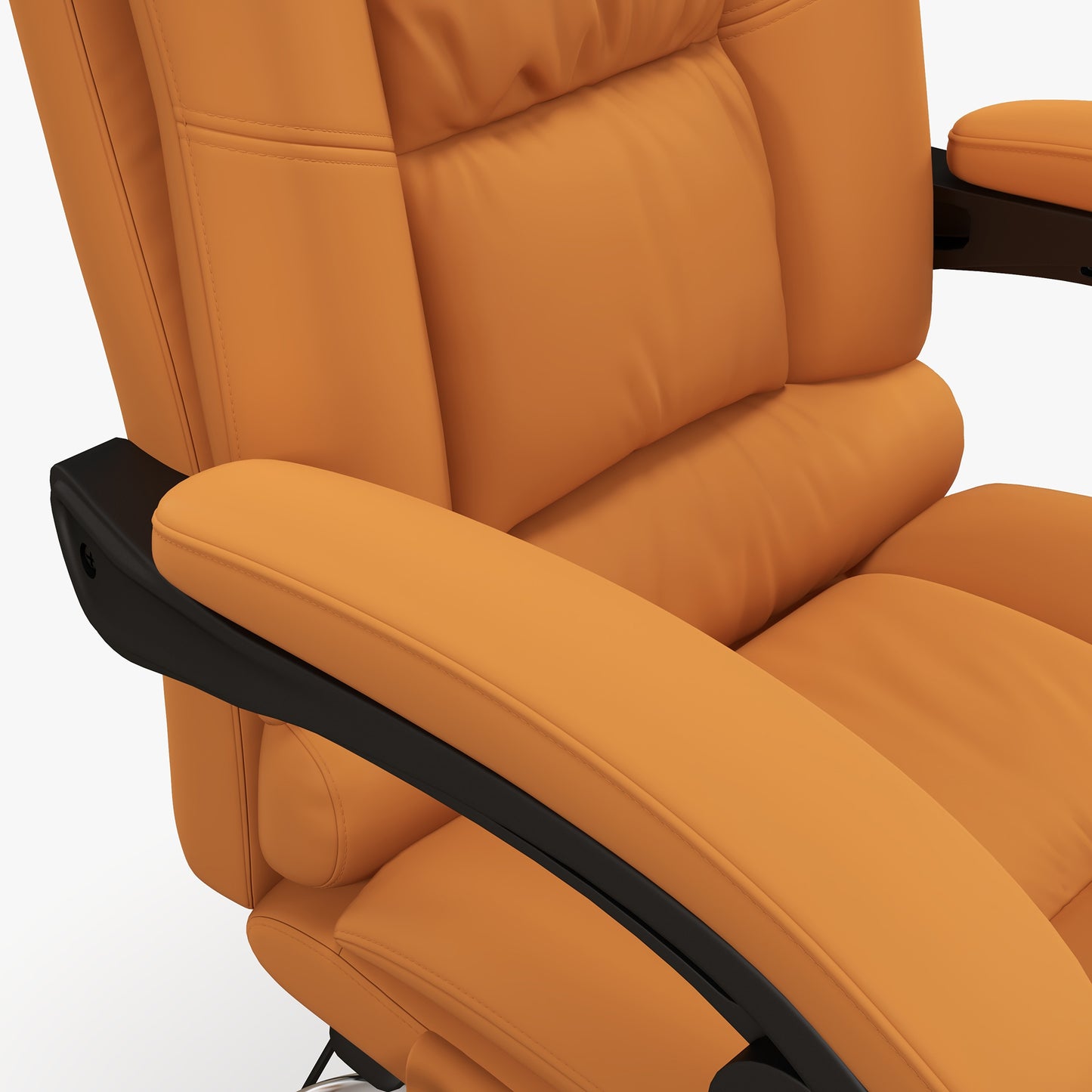 Vinsetto High Back Vibration Massage Office Chair, Heated Reclining PU Leather Computer Chair with 135° Reclining Back and Footrest, Light Brown