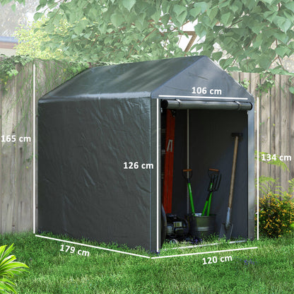 179 x 120cm Dark Grey Temporary Garden Shed with Accessories