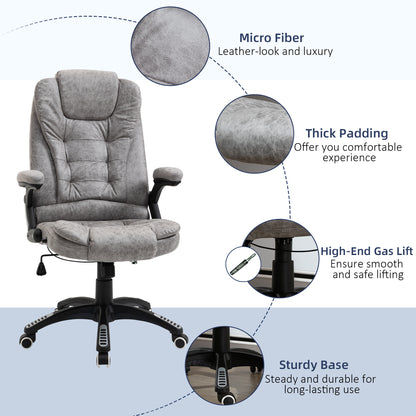 Vinsetto Ergonomic Office Chair Comfortable Desk Chair with Armrests Adjustable Height Reclining and Tilt Function Grey