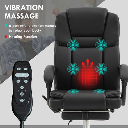 Vinsetto Six Point Vibrating Massage Office Chair - Black