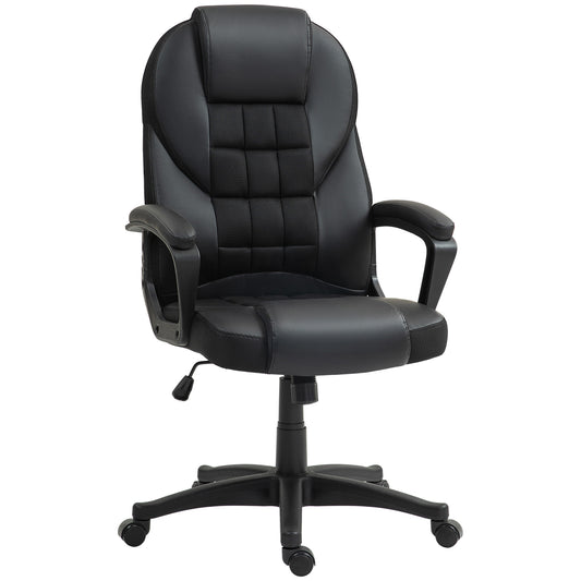 HOMCOM Faux Leather Office Chair - Black