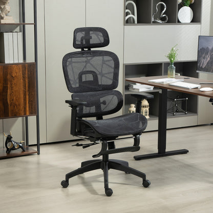 HOMCOM Multi-Adjustable Mesh Office Chair - Black