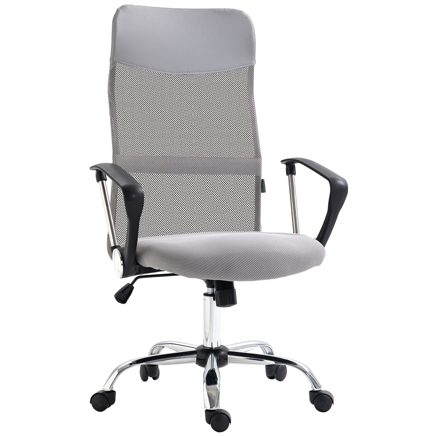 Vinsetto Ergonomic Office Chair Mesh Chair with Adjustable Height Tilt Function Light Grey